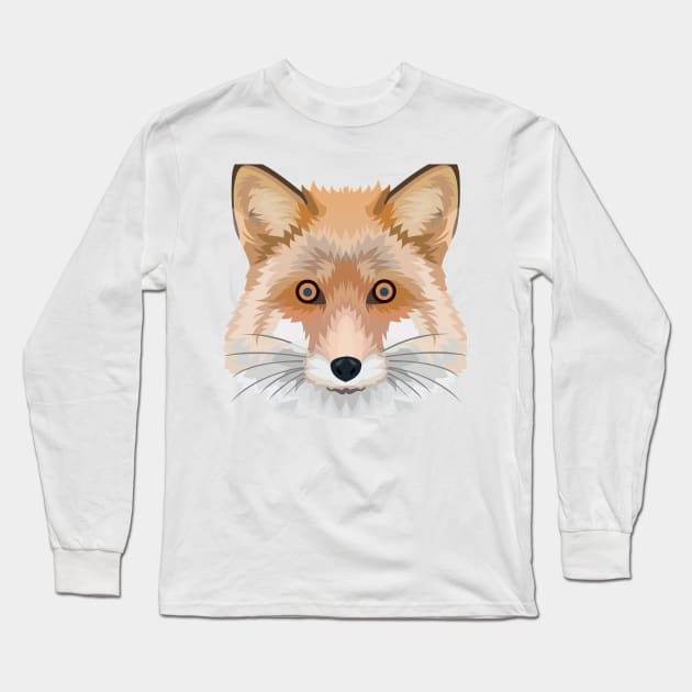 Fox Vector Design Long Sleeve T-Shirt by Yopi